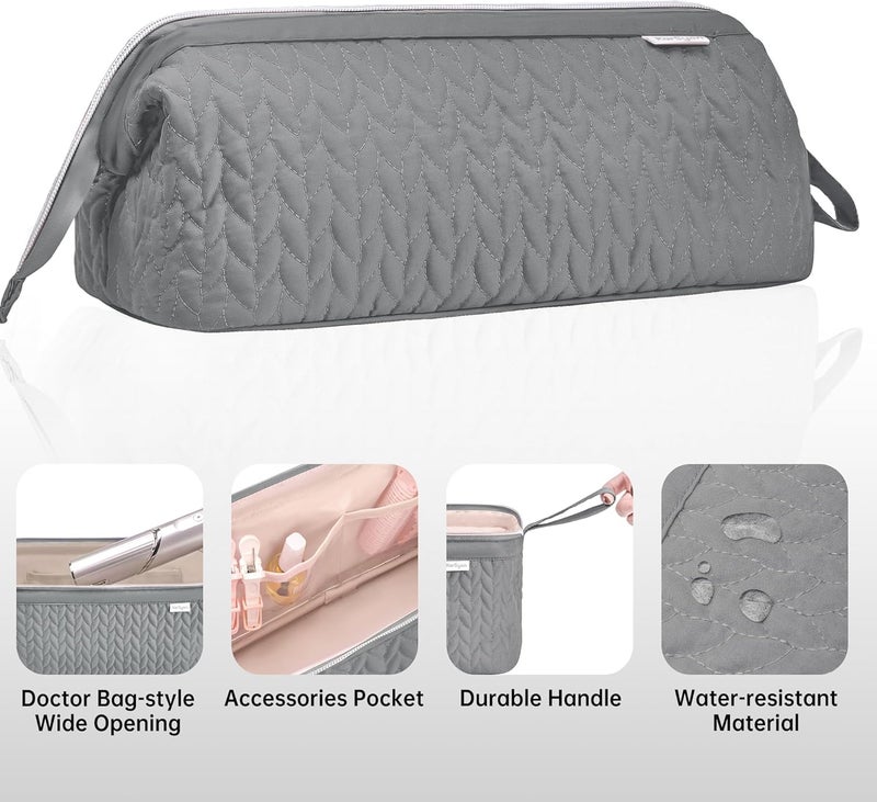 KarSyon Shark Flex Style Case for Dyson Airwrap Hair Dryer Brush Revlon Hair Tools Travel Bag Carrying Case Flat Curling Iron Organizer (Grey) - Image 5